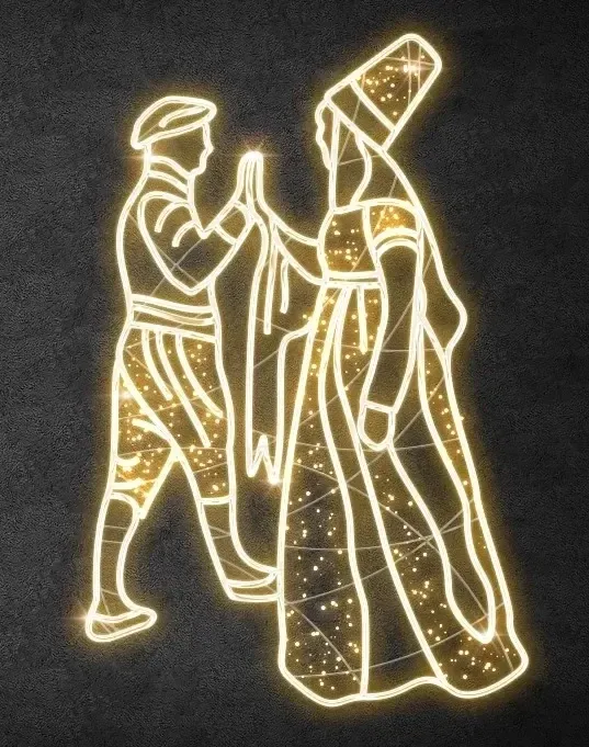 Eco Fix 2D LED světelní tanečníci II, 138 × 213 × 60 cm, teple bílá, stojící, 3D tisk