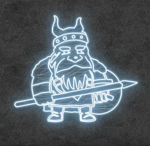Eco Fix 2D LED světelný dekor, Viking I., 166 × 142 × 2 cm, ledově bílá, závěsný, 3D tisk