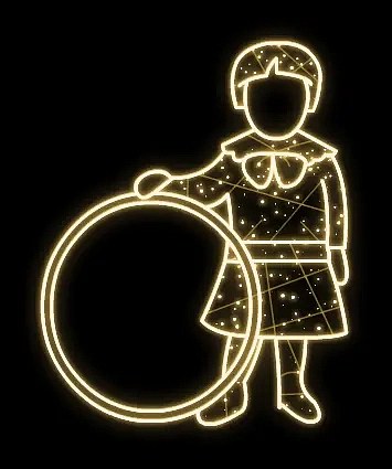 Easy Fix 2D LED světelný dekor, dítě, 170 × 145 × 60 cm, teple bílá, stojící, 3D tisk