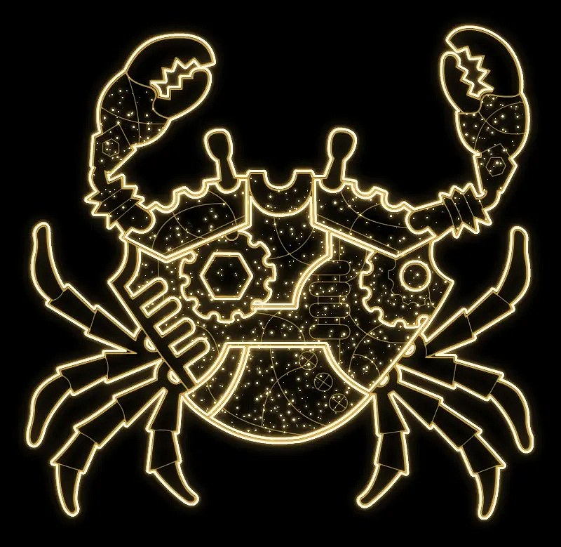 Eco Fix 2D LED světelný krab, 205 × 215 cm, teple bílá, stojící, 3D tisk, hliník