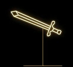 Easy Fix 2D LED světelný meč, 160 × 160 × 40 cm, teple bílá, stojící, 3D tisk, hliník