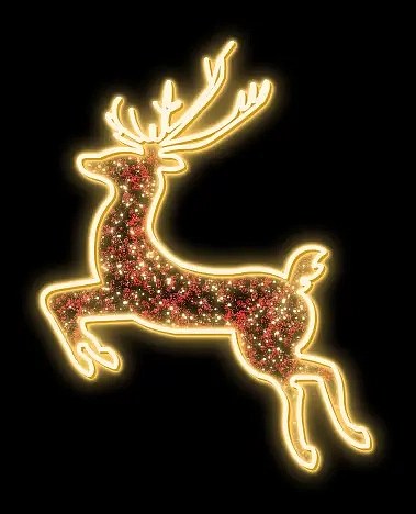 Easy Fix 2D LED světelný jelen, závěsný, 285 × 375 × 3 cm, teple bílá, hliník, červený koberec