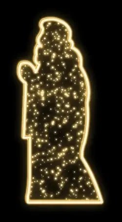Easy Fix 2D LED světelný motiv, král III, 80 × 190 × 50 cm, teple bílá, stojící