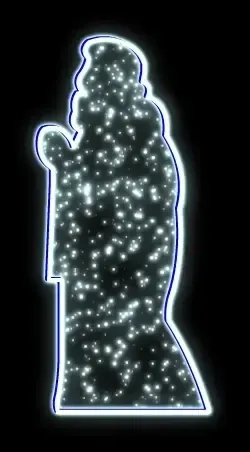 2D LED světelný motiv, král III, 85 × 180 cm, ledově bílá, stojící