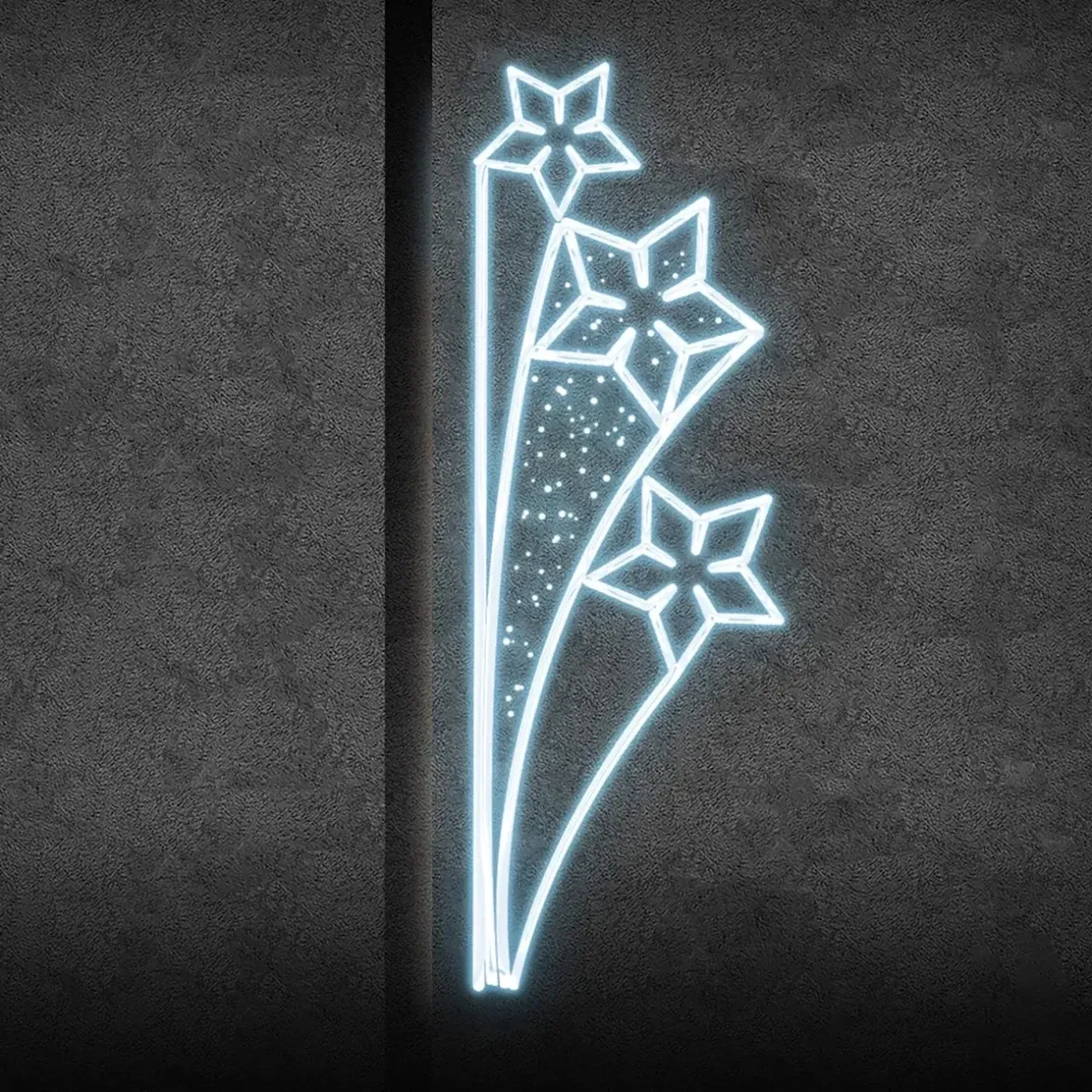 Easy Fix 2D LED světelný dekor badyán, 80 × 240 cm, ledově bílá, dekor na veřejné osvětlení, hliník