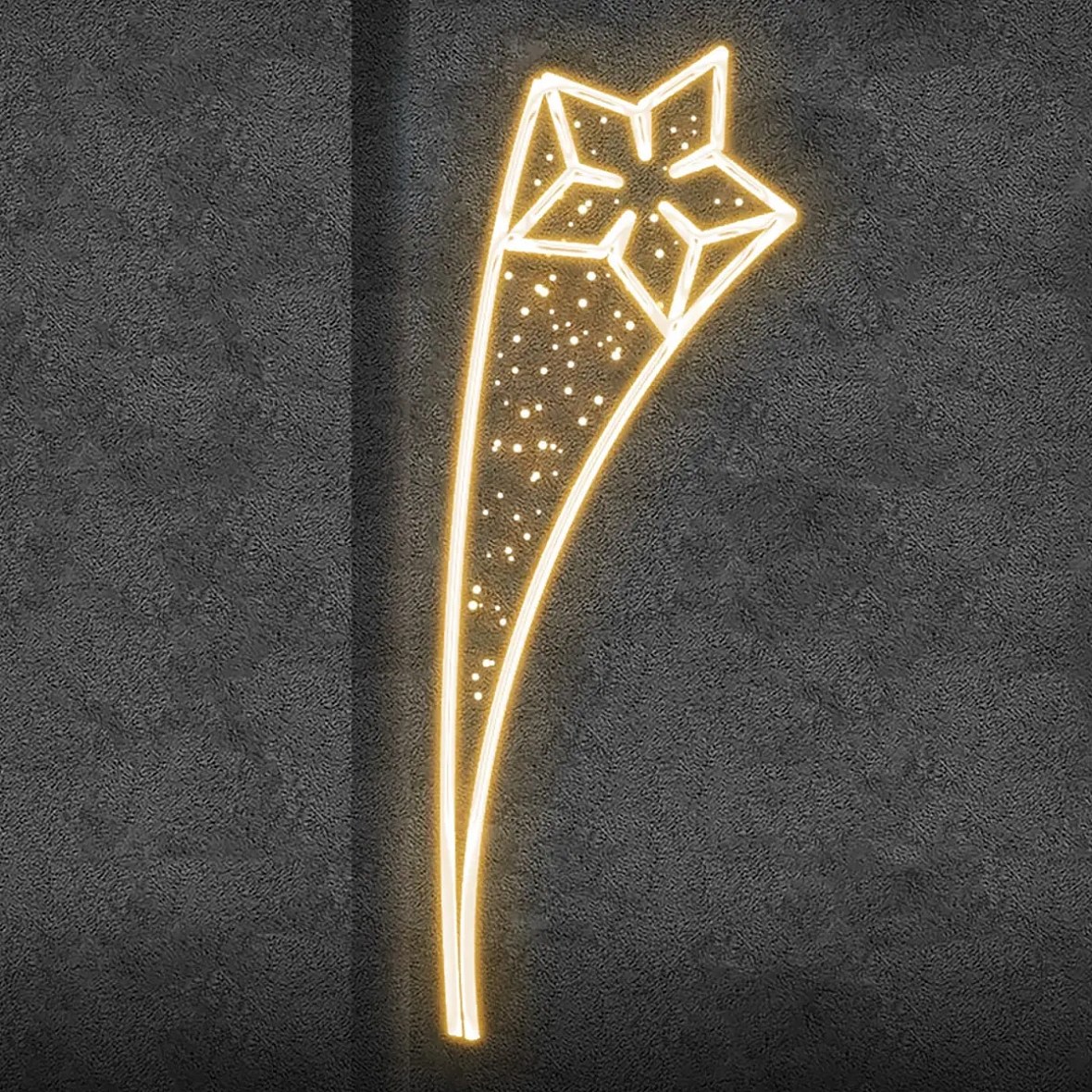 Easy Fix 2D LED světelný dekor badyán, 70 × 145 cm, teple bílá, dekor na veřejné osvětlení, hliník