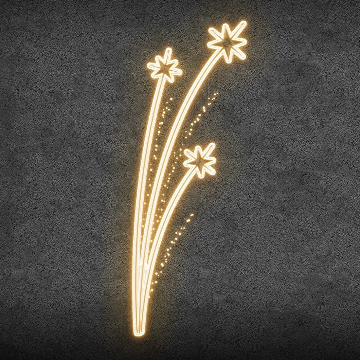 Easy Fix 2D LED světelný dekor hvězdičky, 75 × 165 cm, teple bílá, dekor na veřejné osvětlení, hliník