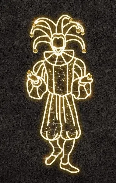 Easy Fix 2D LED světelný šašek, 210 × 90 cm, teple bílá, stojící, 3D tisk