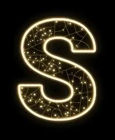 Eco Fix 2D LED světelné písmeno S, 85 × 123 × 3 cm, teple bílá, závěsná, 3D tisk
