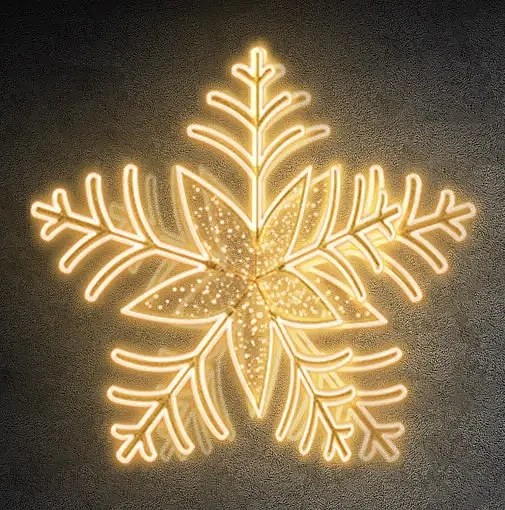 Eco Fix 3D LED světelná vločka 300 × 320 × 320 cm, teple bílá, hliník