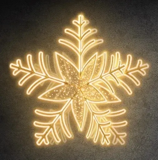 Eco Fix 3D LED světelná vločka 300 × 320 × 320 cm, teple bílá, hliník