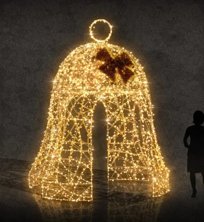 3D LED světelná zvonička, 200 × 350 × 200cm, teple bílá Flash, 36 V, 40 W, 40 kg, stojící