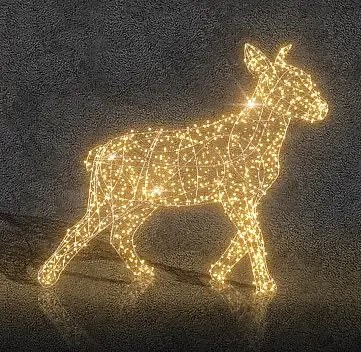 Eco Fix 3D LED světelný kolouch, 170 × 140 × 50 cm, teple bílá, hliník