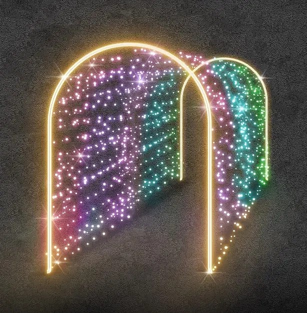 3D LED světelný tunel Twinkly 140 × 220 × 200 cm, 24 V, 26 kg, 2 díly