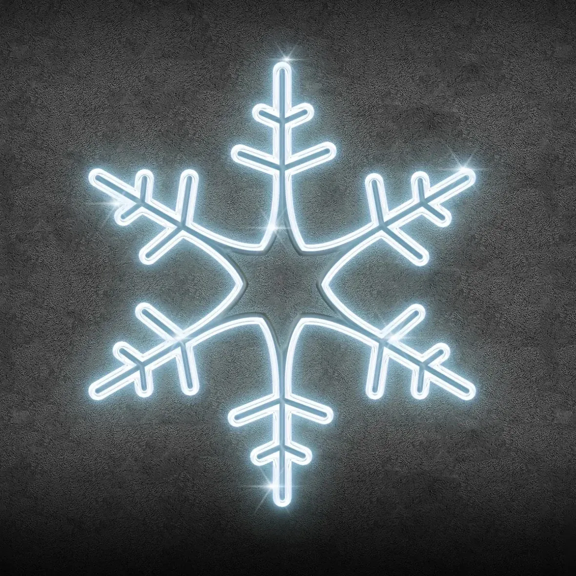 2D LED světelná vločka XXIII, závěsná, prům. 75 cm, ledově bílá, 3D tisk, bílá