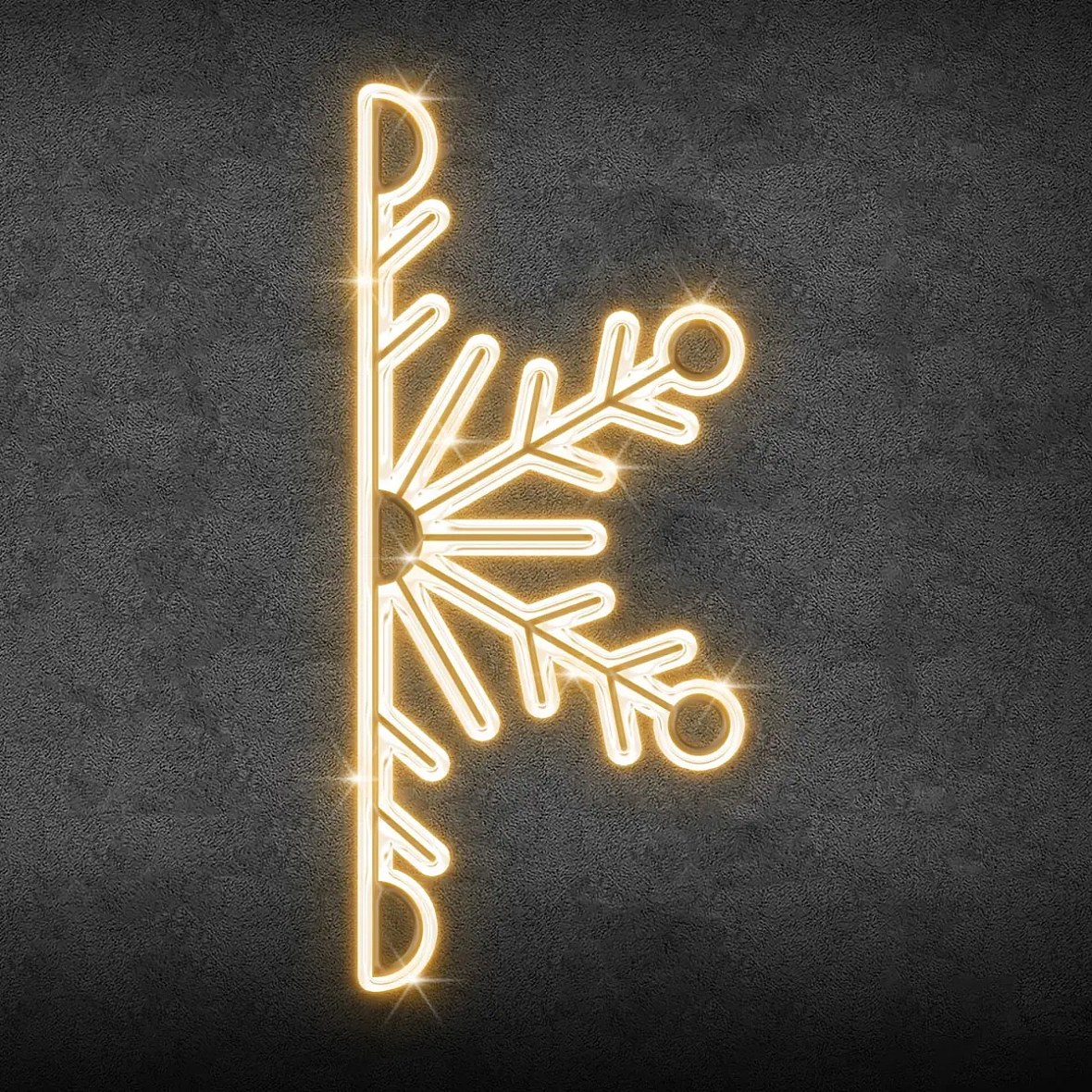 2D LED světelná půl vločka I., závěsná, 450 × 220 cm, teple bílá, hliník