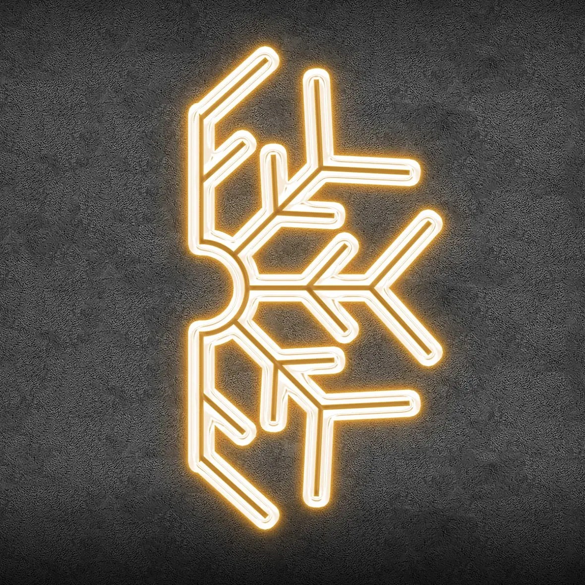 2D LED světelná půl vločka VI., závěsná, 100 × 50 cm, teple bílá, hliník