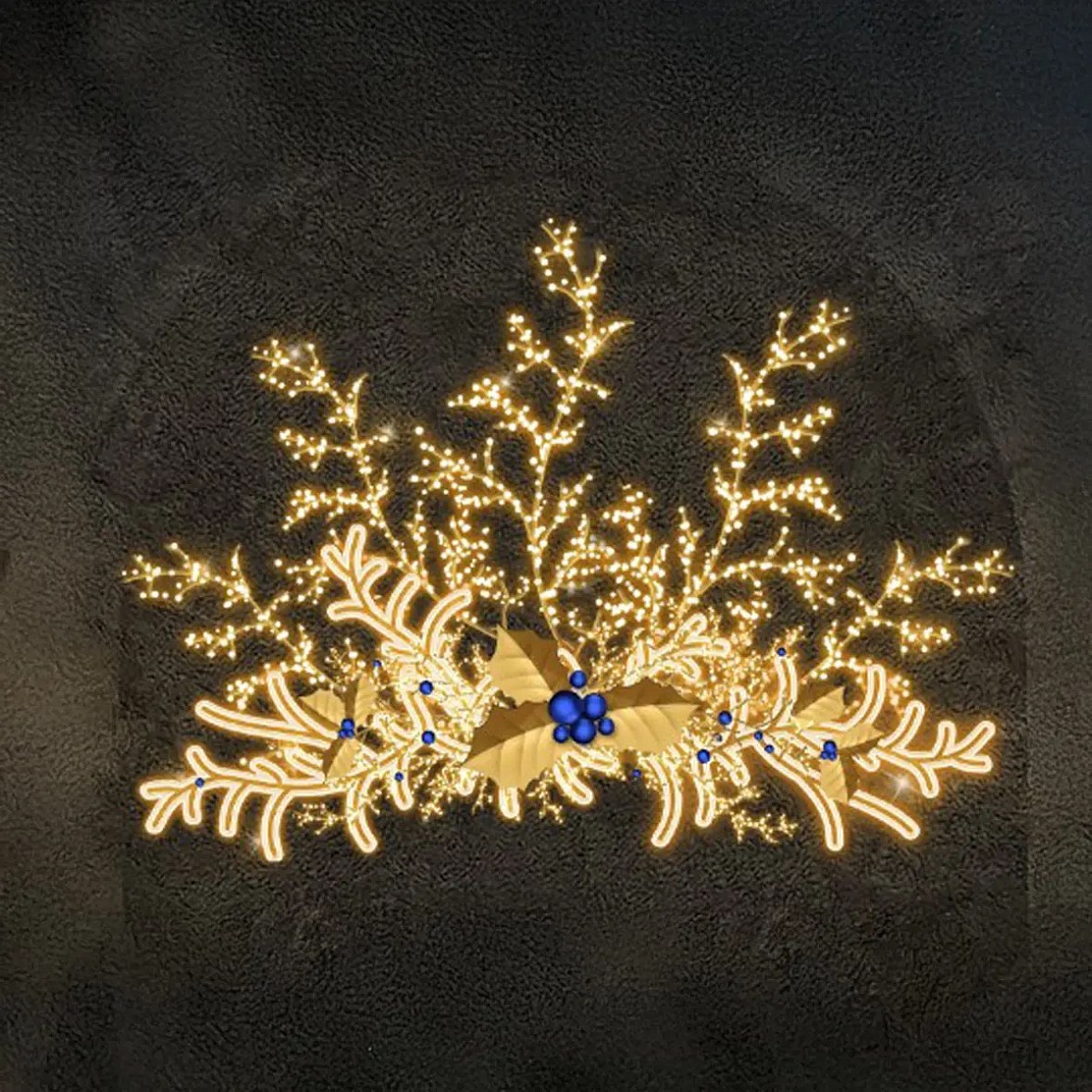 Eco Fix 2D LED světelný převěs, 220 × 250 × 20 cm, teple bílá s Flash efektem