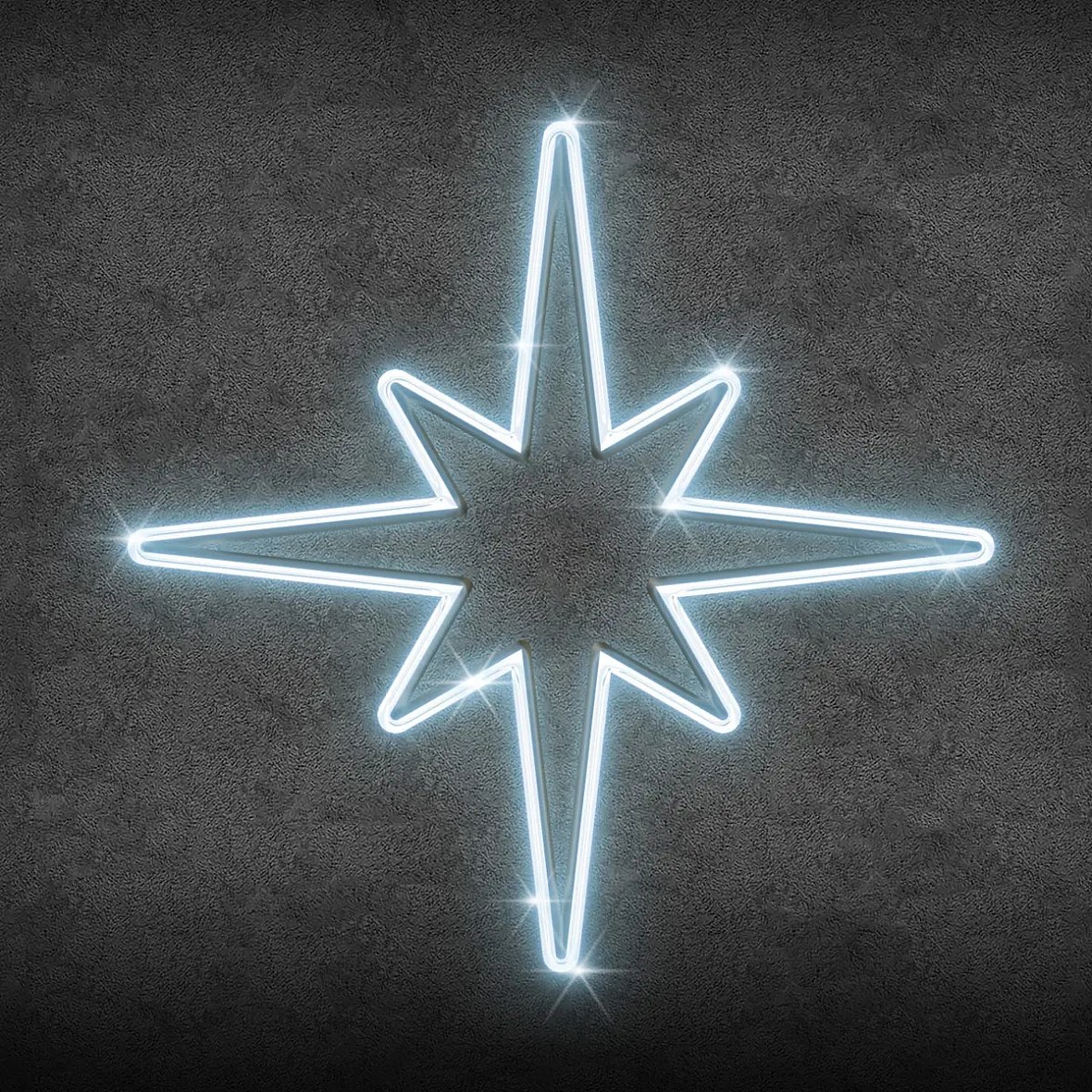 Easy Fix 2D LED svítící hvězda na vrchol stromu, Ø 70 cm, ledově bílá, hliník