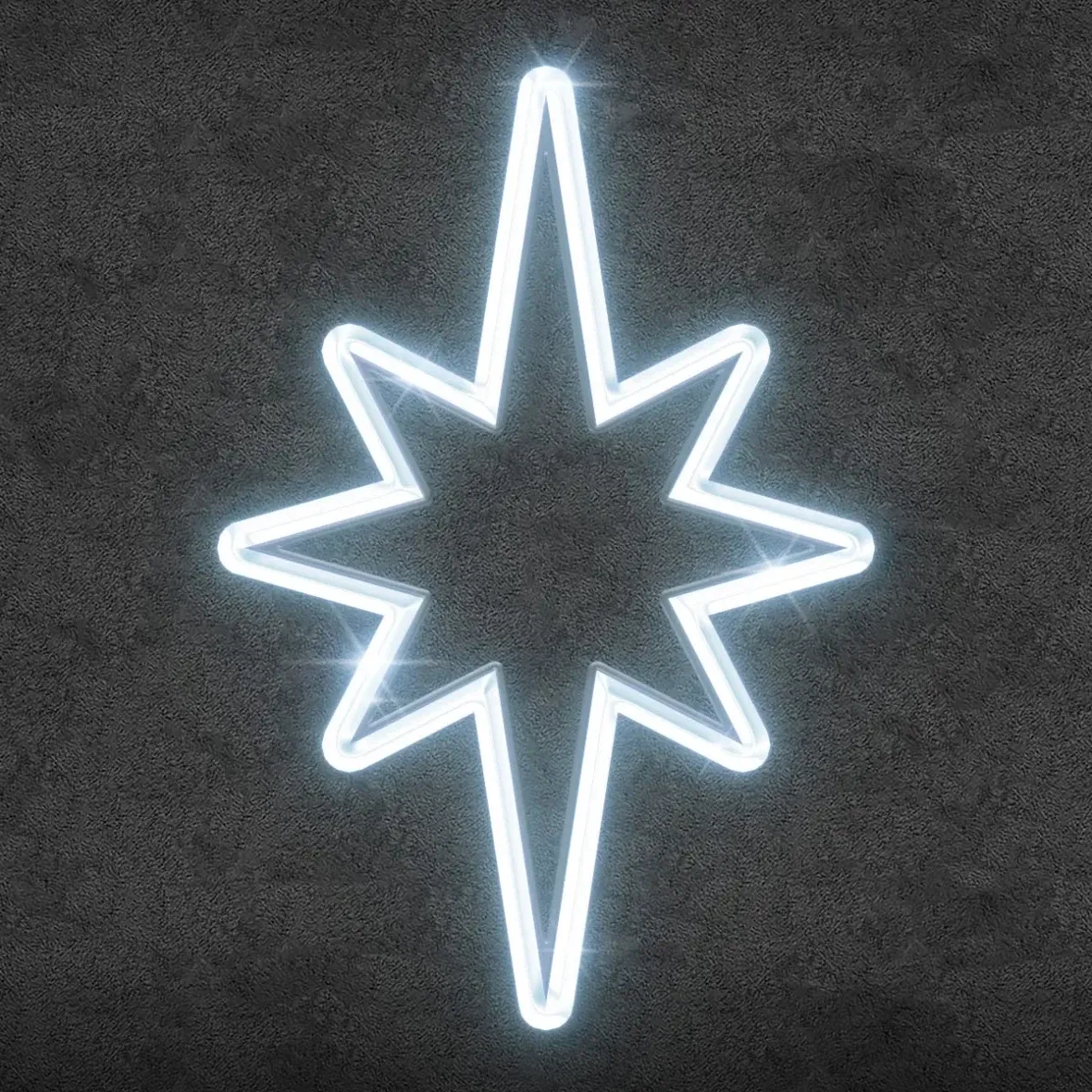 Easy Fix 2D LED světelná hvězda na vrchol stromu, 35 × 50 cm, ledově bílá, 3D tisk