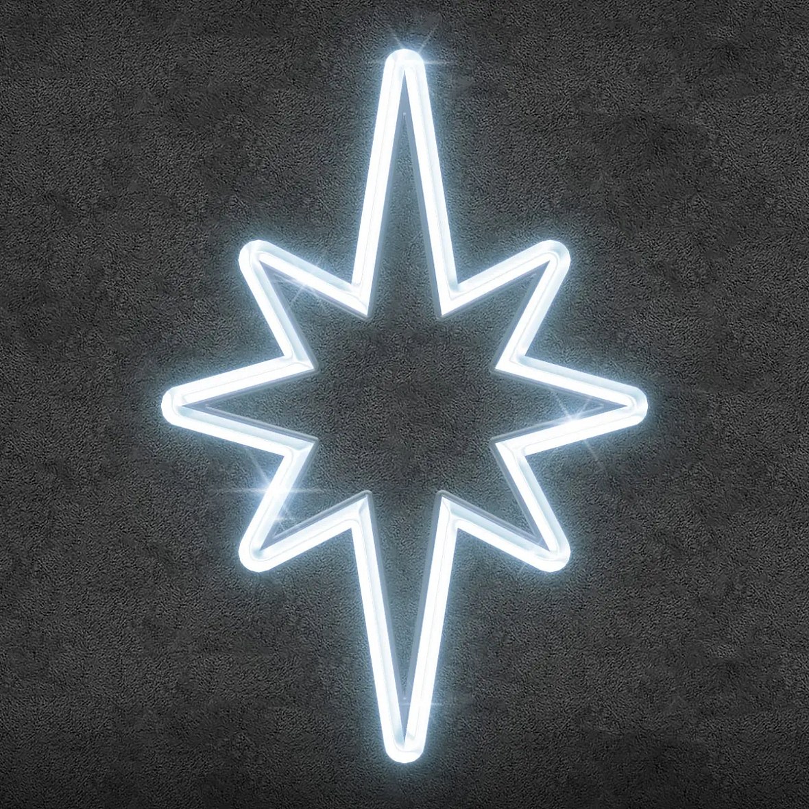 Easy Fix 2D LED světelná hvězda na vrchol stromu, 60 × 90 cm, ledově bílá, 3D tisk