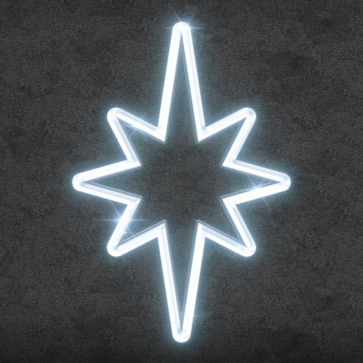Easy Fix 2D LED světelná hvězda na vrchol stromu, 60 × 180 cm, ledově bílá, 3D tisk