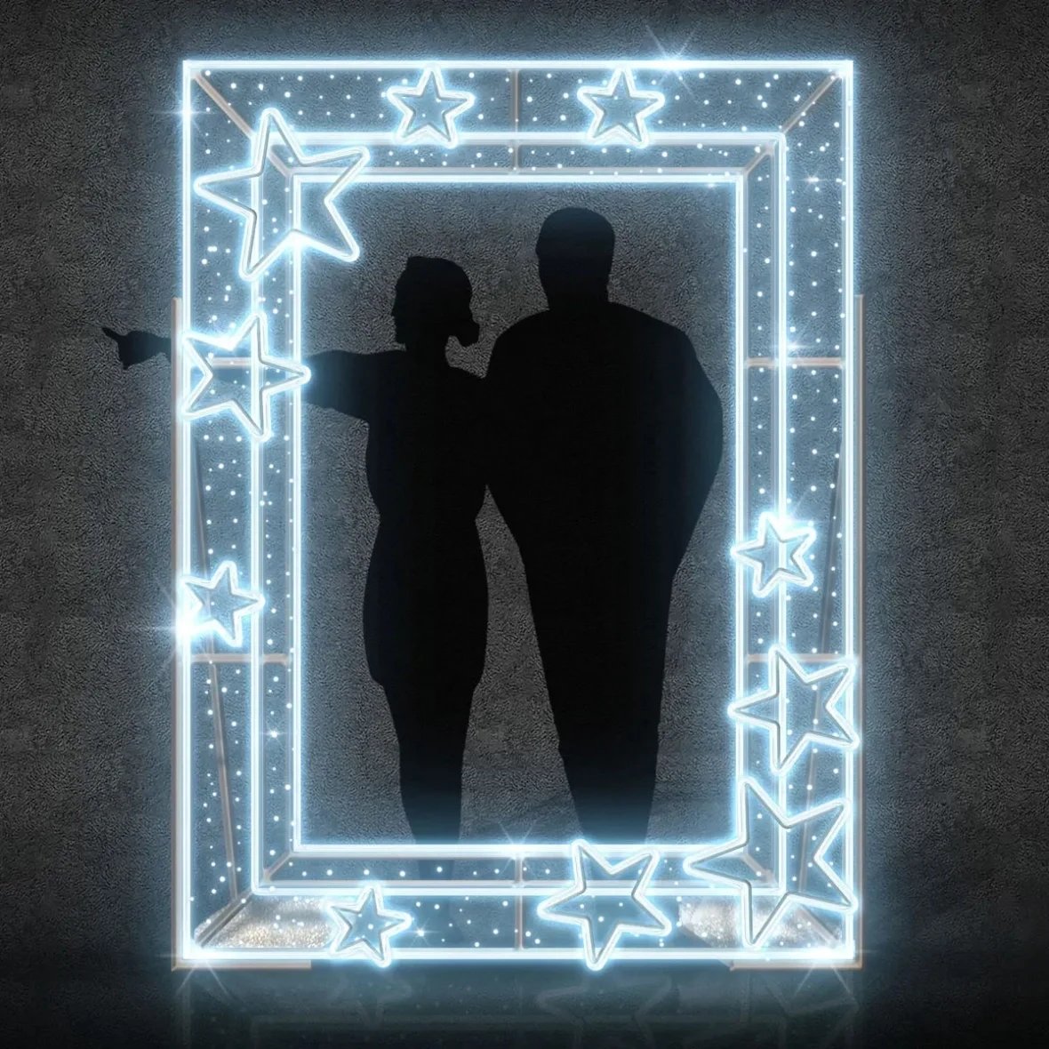 Eco Fix 2D LED světelný rám, 170 × 220 cm, ledově bílá, stojící