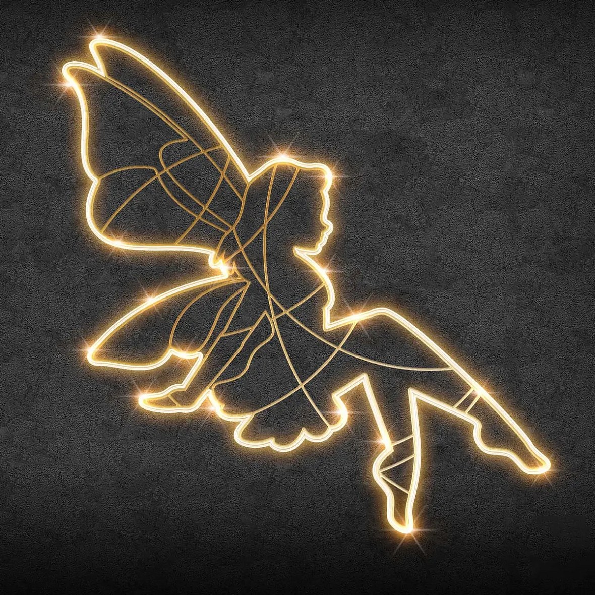 Easy Fix 2D LED světelná víla III, 145 × 145 cm, teple bílá, stojící, 3D tisk
