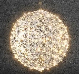 Easy Fix 3D LED světelná koule sklolaminát Ø 100 cm bílá, teple bílá, 230 V
