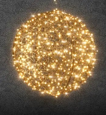 Easy Fix 3D LED světelná koule zlatá 130 cm sklolaminát, teplá bílá, 230 V, 24,5 W, 8 kg, 2 díly
