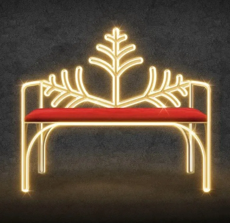 3D LED světelná lavička, 120 × 70 × 40 cm, teple bílá, 36 V, 25,8 W, 14,5 kg, 1 díl