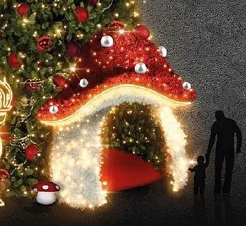 Easy Fix 3D LED světelná půlhouba, vchod, Ø 400 cm, teple bílá, hliník