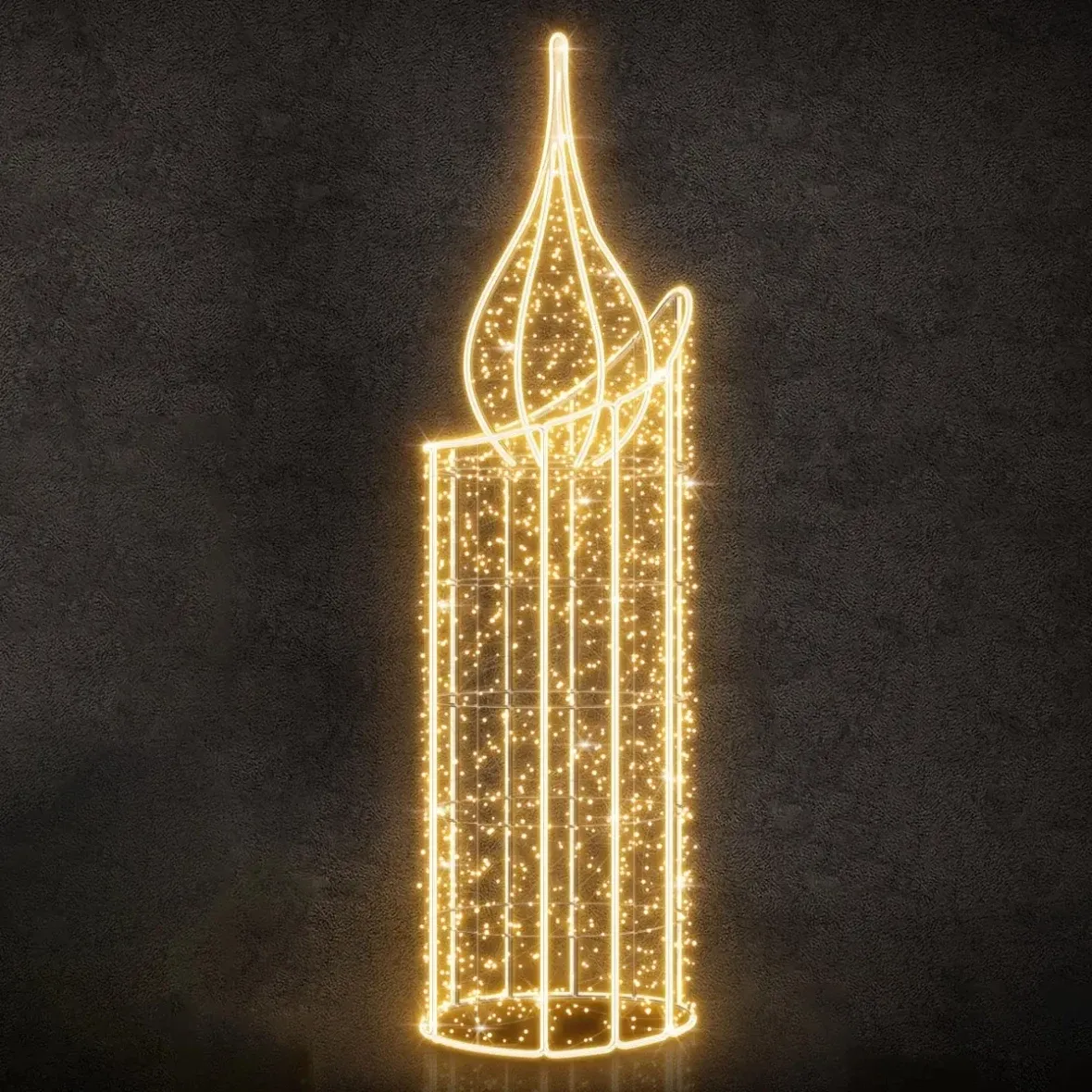 Easy Fix 3D LED světelná svíčka, 70 × 255 × 70 cm, teple bílá s Flash, hliník