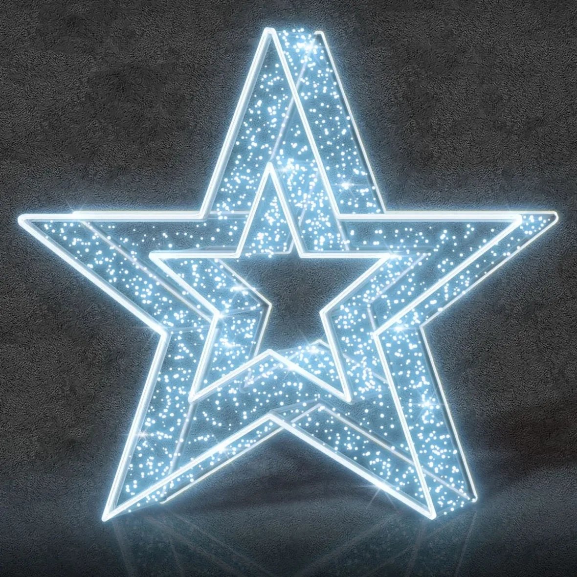 Easy Fix 3D LED světelná hvězda Ø 350 cm, ledově bílá, hliník