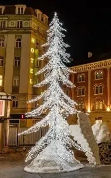 2D LED světelný strom, 700 cm, studená bílá s Flash, hliník