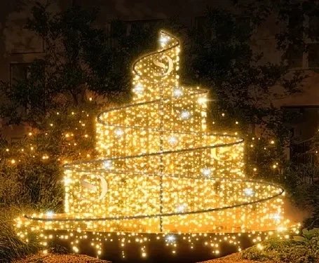 3D LED světelná fontána 300 × 280 × 300 cm, teple bílá, 36 V, 69 V, ze 3 dílů