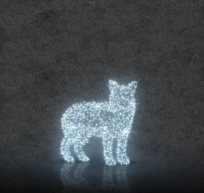 Eco Fix 2D LED světelné vlčí mládě 130 cm, ledově bílá, hliník