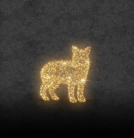 Eco Fix 2D LED světelné vlčí mládě 130 cm, teple bílá, hliník