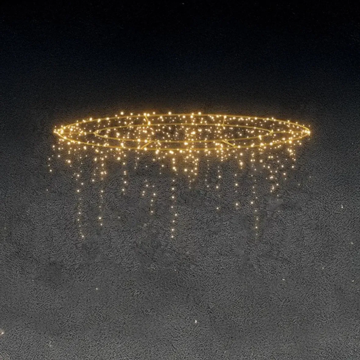 3D LED světelný kruhový převěs, prům. 270 cm, teple bílá, 230V, ze 2 dílů