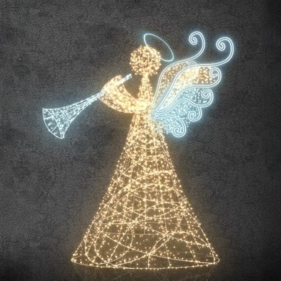 3D LED světelný anděl, 250 cm, teple a ledově bílá, 230 V, 87 W, ze 2 dílů