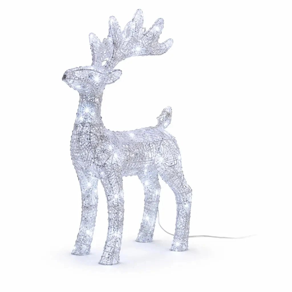 3D LED svítící jelen venkovní 40 cm, ledově bílý, IP44, vč trafa