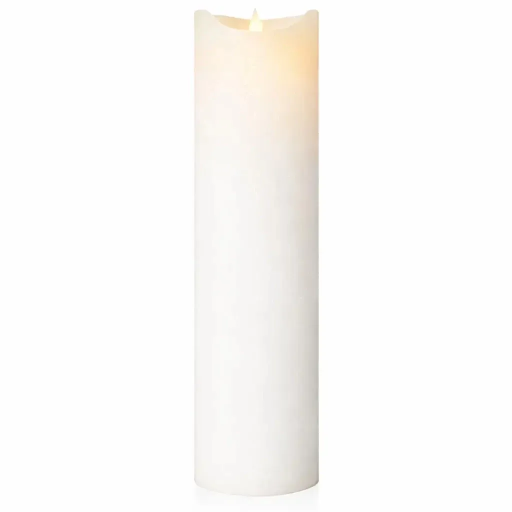 Dobíjecí LED svíčka z pravého vosku Sara, Ø 7,5 × 30 cm, bílá