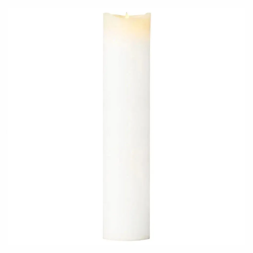 Velká LED svíčka na baterii vosková Sara exclusive, Ø 10 × 50 cm, bílá, 3× AA