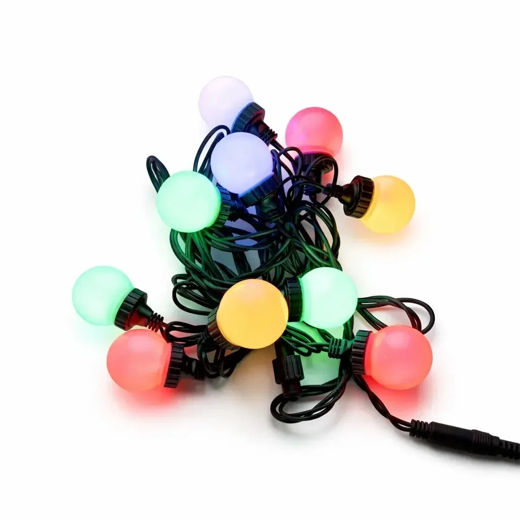 Easy Fix LED party osvětlení, 5 m, venkovní, 10 kouliček, 70 barevných diod, černý kabel, IP67, prodlužovací