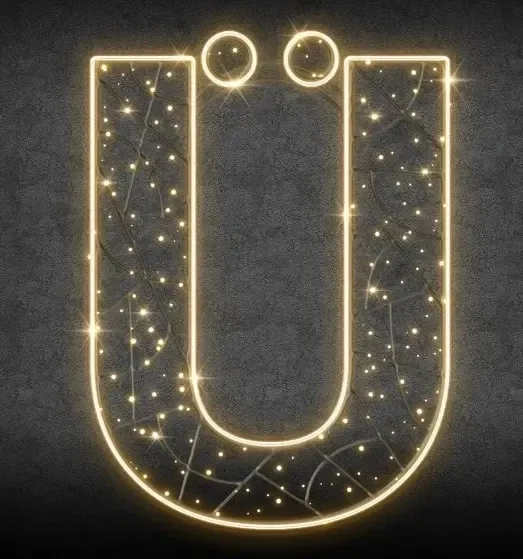 2D LED světelné písmeno Ü, výška 115 cm, teple bílá, 36 V, 14,5 W 