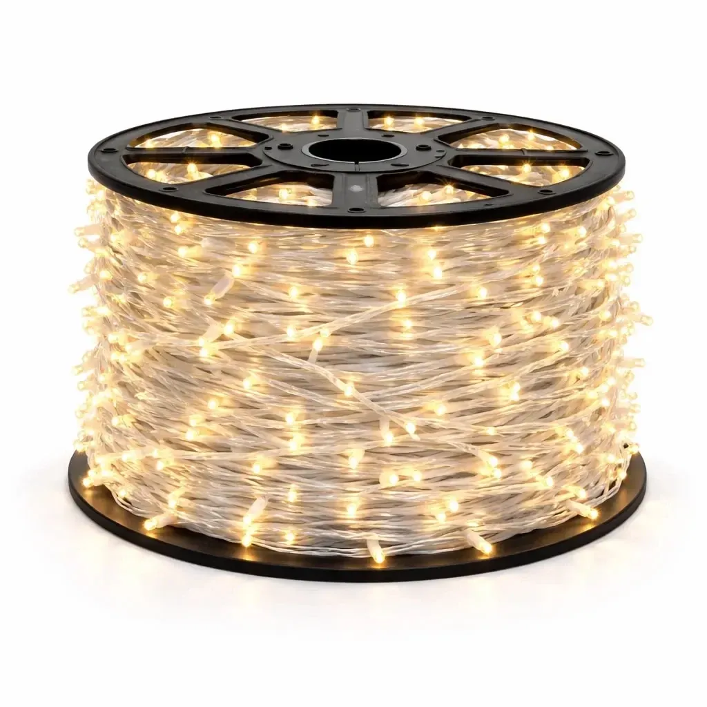 Eco Fix LED světelný řetěz venkovní, 80 m, teple bílá, 800 diod, čirý kabel, IP67, cívka