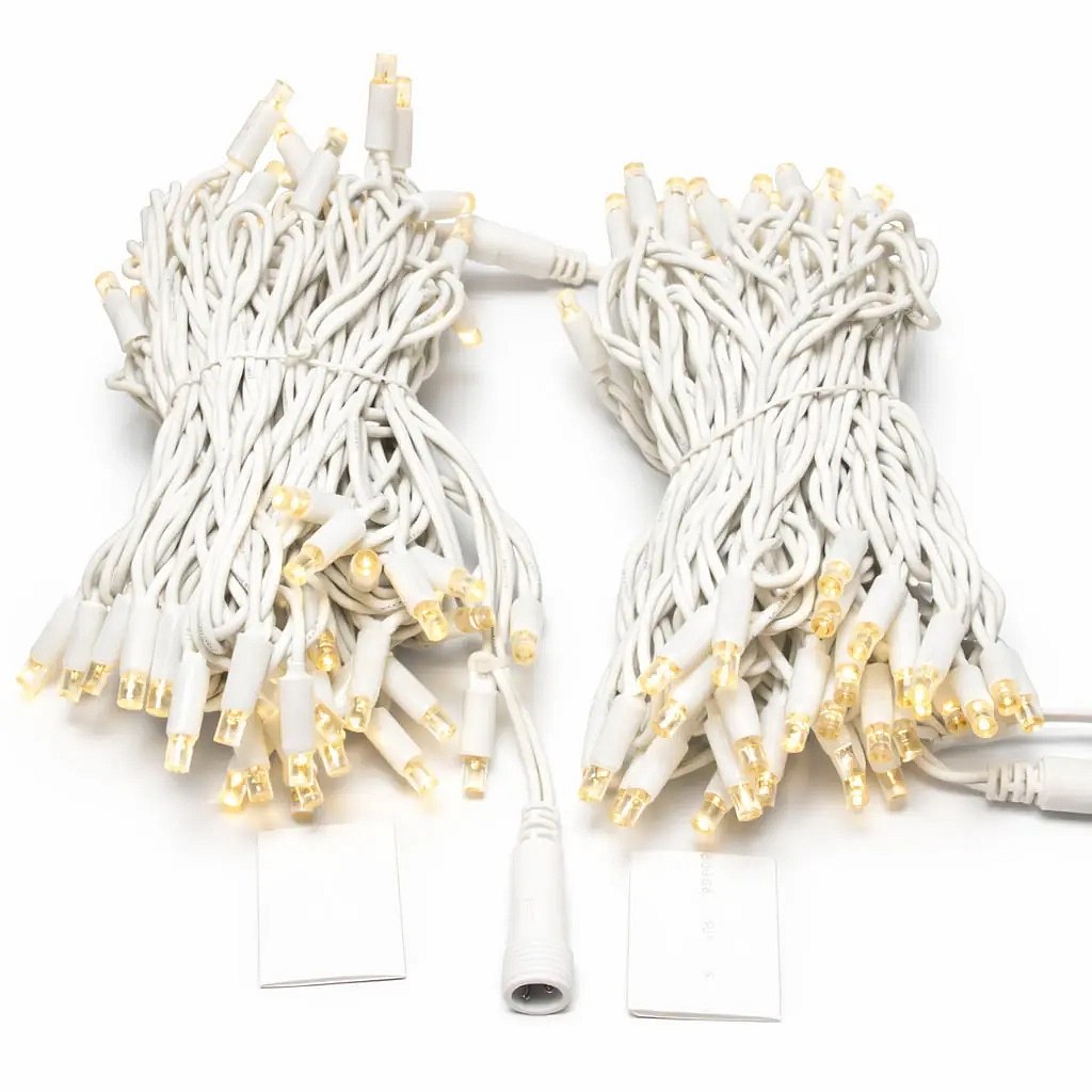 Easy Fix LED světelný řetěz, 20 m, venkovní, teple bílá, 120 diod, bílý kabel, IP67