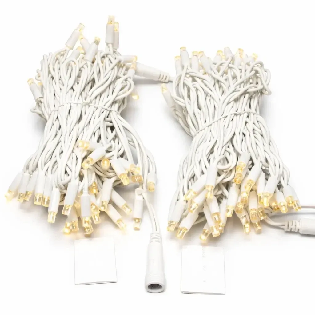 Easy Fix LED světelný řetěz, 20 m, venkovní, teple bílá, 120 diod, bílý kabel, IP67