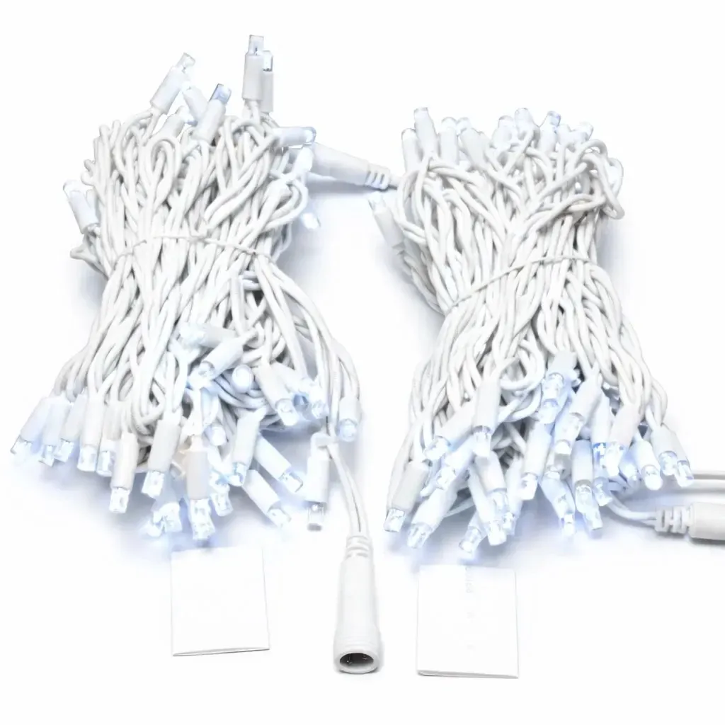 Easy Fix LED světelný řetěz, 20 m, venkovní, ledově bílá, 120 diod, bílý kabel, IP67