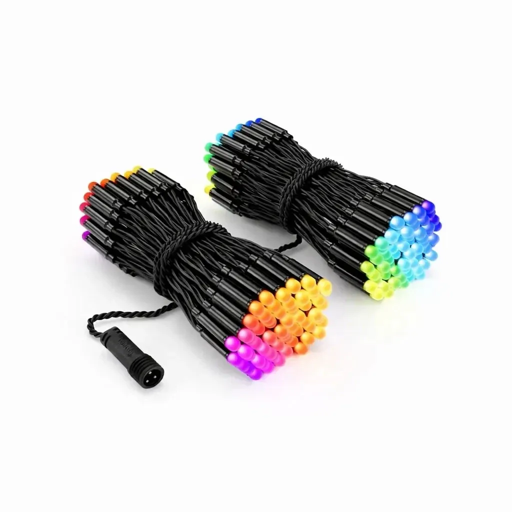 Barevná světýlka venkovní Twinkly strings 25 m Dual Pro, 2× 125 LED RGB, černý kabel, IP44, 2× 12,5 m